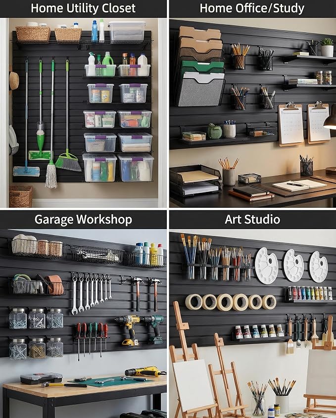 FRAYSCENT Slat Wall Paneling Garage Slat Wall Storage Systems Slatwall Panels - Image 3
