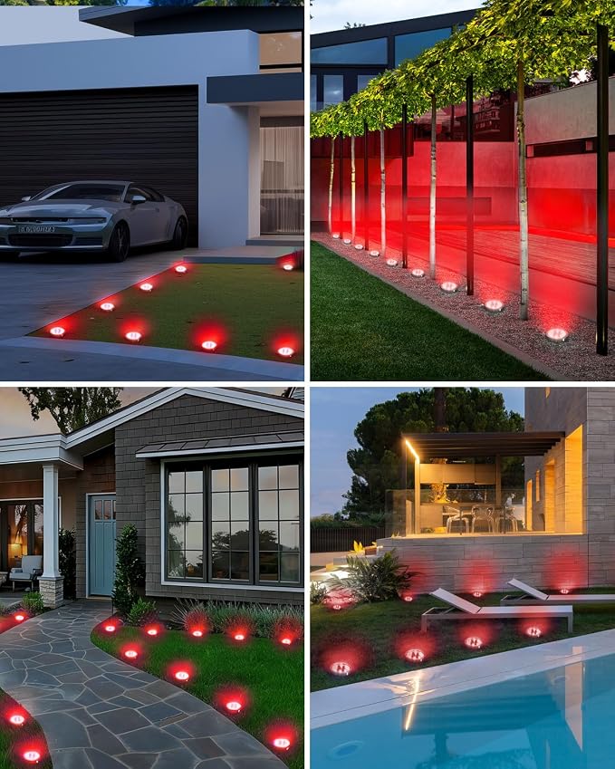 btfarm 16 Pack Solar Lights Outdoor, 8 LED Solar Ground Lights IP65 Waterproof - Image 5