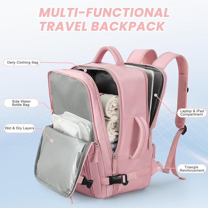 Beraliy Travel Backpack for Women, Airline Approved Bag, Carry On Waterproof - Image 3