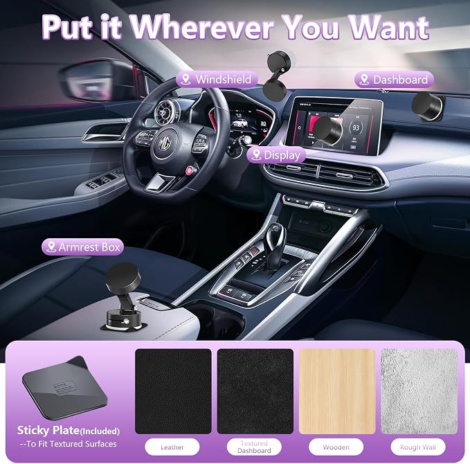 Vacuum Magnetic Phone Holder, Foldable Magnetic Suction Phone Mount, 360° - Image 5