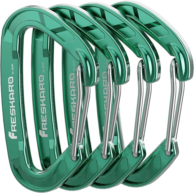 FresKaro 15kN-3372lbs Heavy Duty Wiregate Carabiners, Reliable Time-Tested by FresKaro