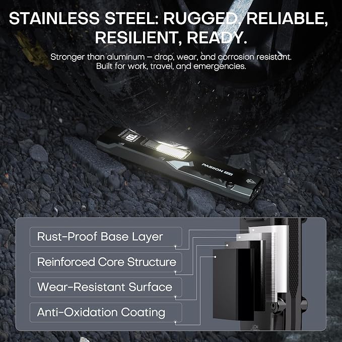 EDC Tactical Flashlight, Flat Flashlights Rechargeable, Dual-Switches LED Small - Image 7