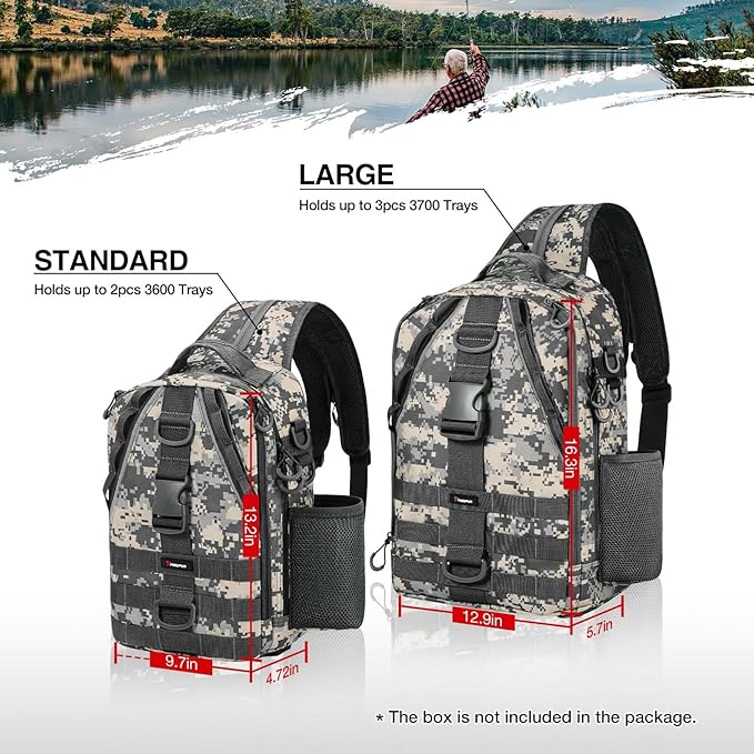 Piscifun Fishing Backpack with Rod Holder, Lightweight Sling Bag Storge Gear - Image 5