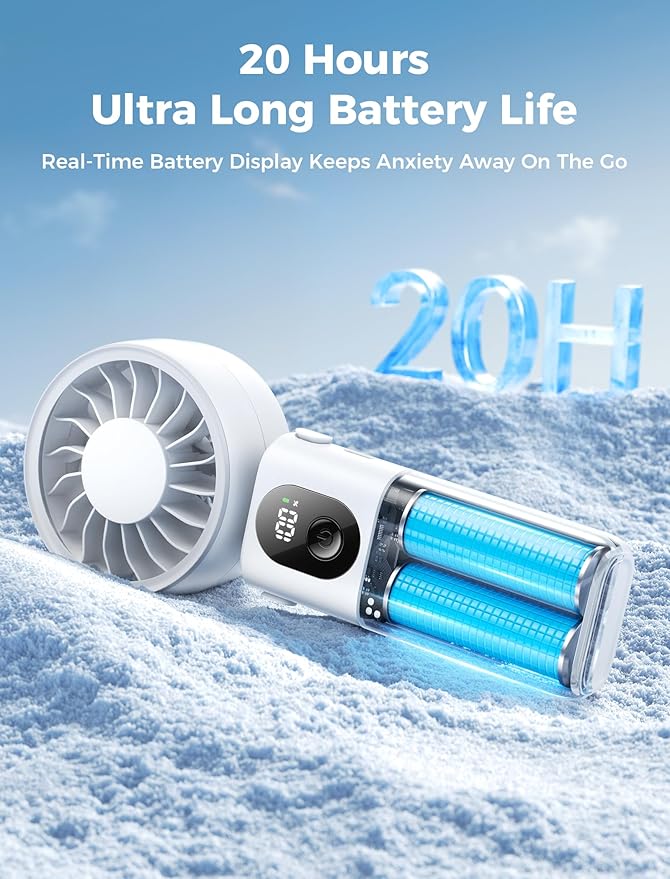 Aecooly Mighty Portable Handheld Fan | 20H Max Cooling Time | 3 Flexible Modes - Image 6