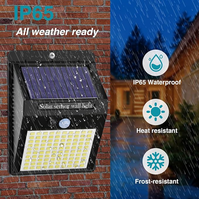 kolpop 6 Pack Solar Motion Lights Outdoor, 3 Modes/100LED Security Wireless - Image 2