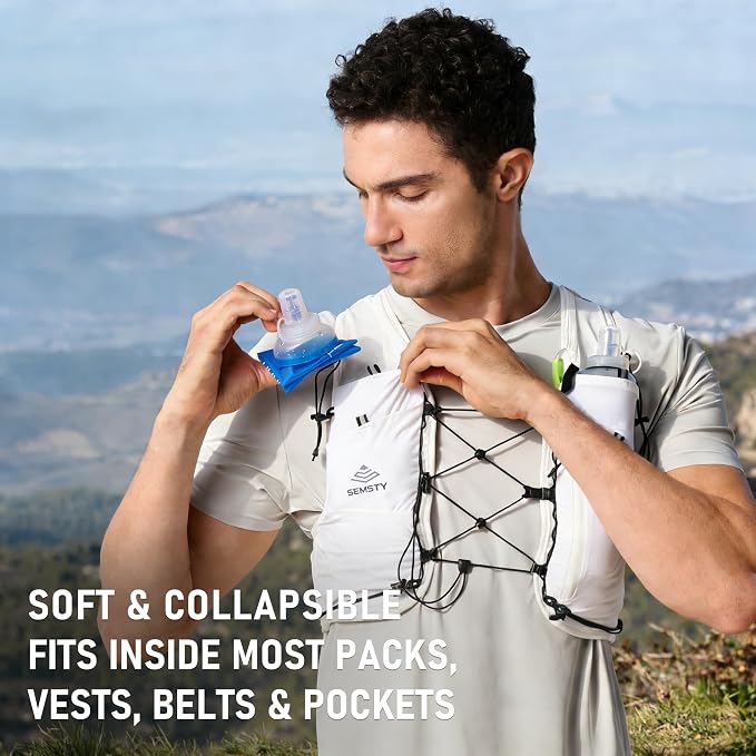 500ml Soft Flask, 2 Pack TPU Collapsible Soft Water Bottle - Image 4