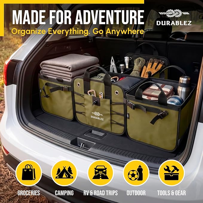 5-Section Extra Large Trunk Organizer – Heavy Duty 1680D Oxford, Collapsible & - Image 4