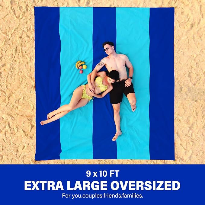Famstar Beach Blanket Oversized Extra Large 10'X 9', Waterproof Sandproof Beach - Image 2