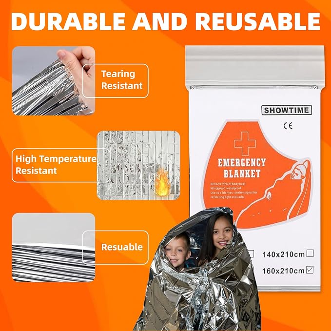 6 Pack Emergency Thermal Blankets - Image 6