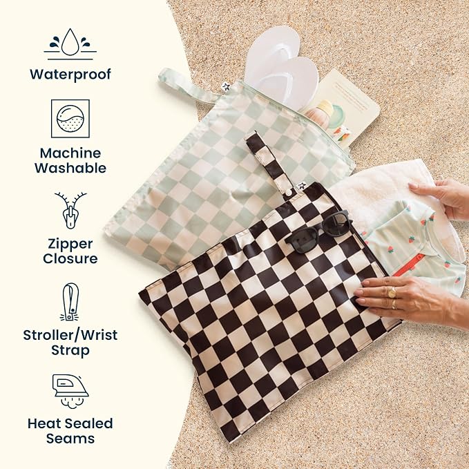 Tiny Twinkle Mess Proof Wet Bags | 2-Pack Reusable Waterproof Wet Bags - Image 5