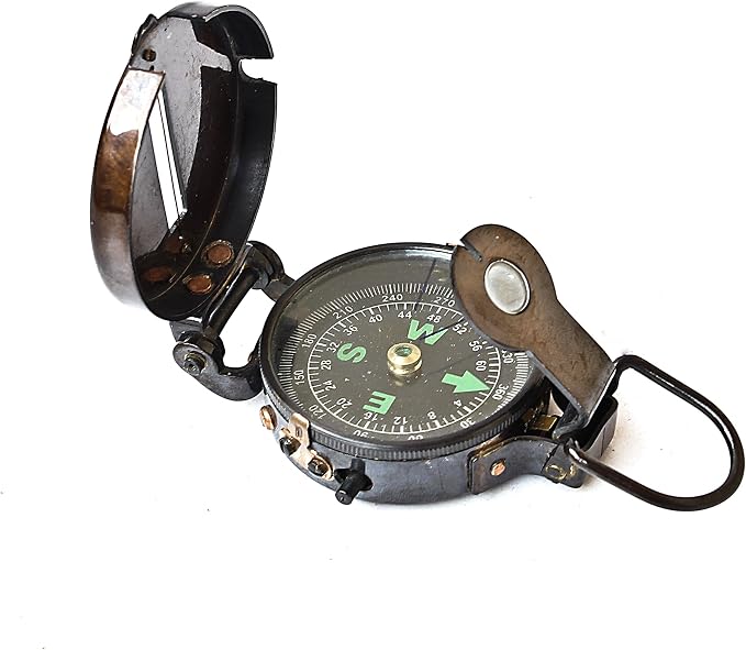 Vintage Lensatic Compass Black Military Compass Navigational Device Nautical - Image 3