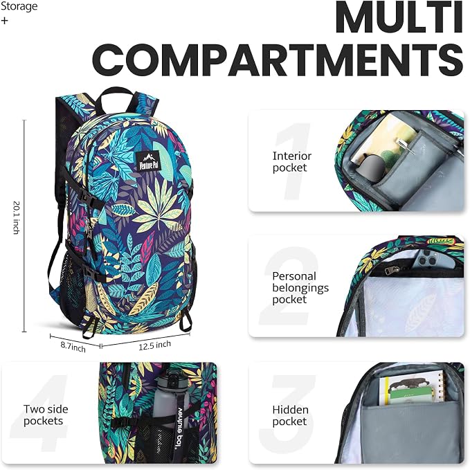 Venture Pal 40L Lightweight Packable Travel Hiking Backpack Daypack - Image 3