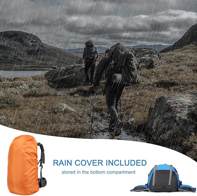 Loowoko 50L Hiking Backpack, Waterproof Camping Essentials Bag - Image 6