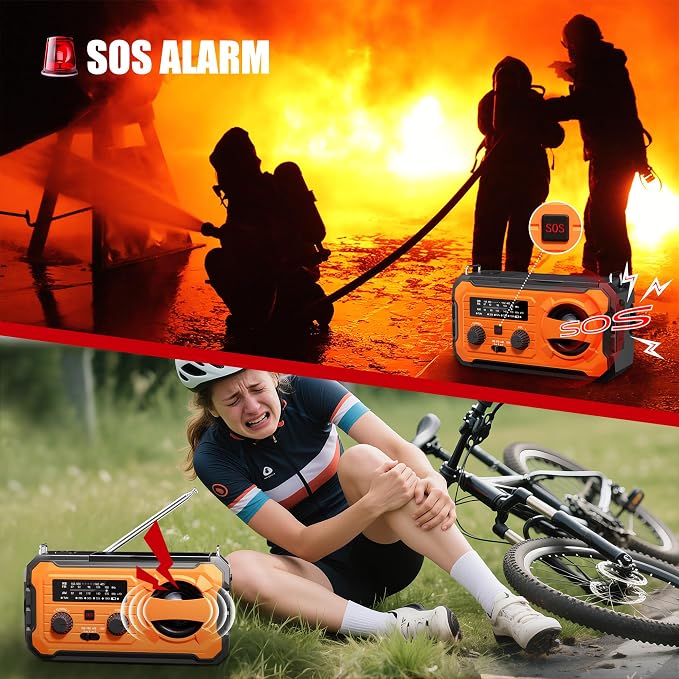 Hand Crank Emergency Radio, 10000mAh Weather Radio - Image 4