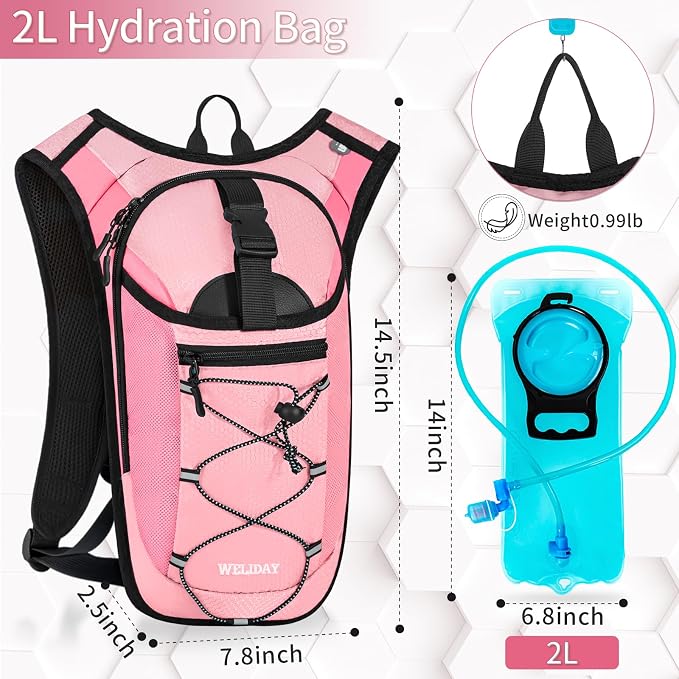 Hydration Backpack with Leak Proof Water Bladder, Lightweight Hydro Water - Image 2