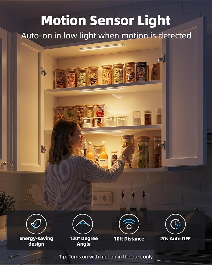 Under Cabinet Lighting Wireless, Rechargeable Battery Motion Sensor Light Indoor - Image 2