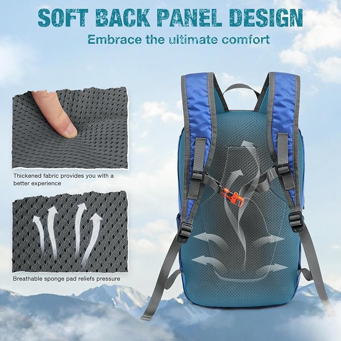 G4Free Small Hiking Backpack 20L Lightweight Foldable Packable Travel Daypack - Image 2