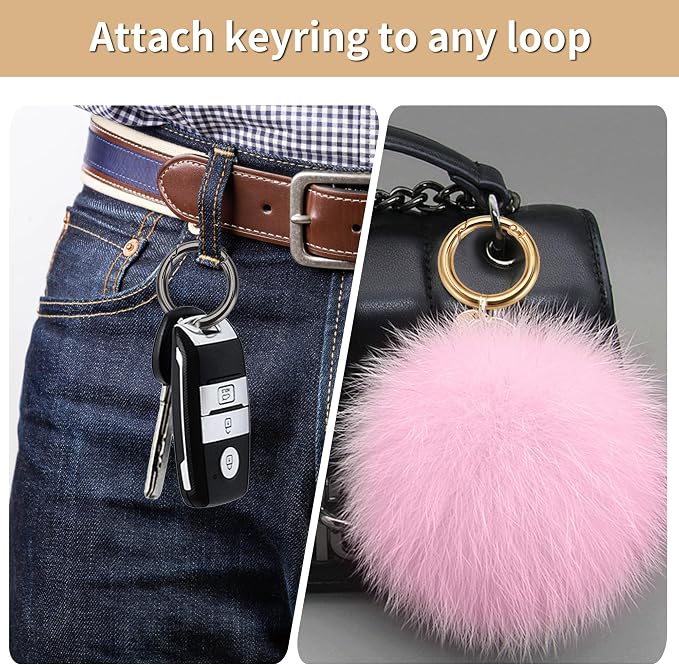 Gkeygo Key Ring Clip, 1 Inch Keychain Rings, 8 Pack Round Carabiner Clip - Image 4