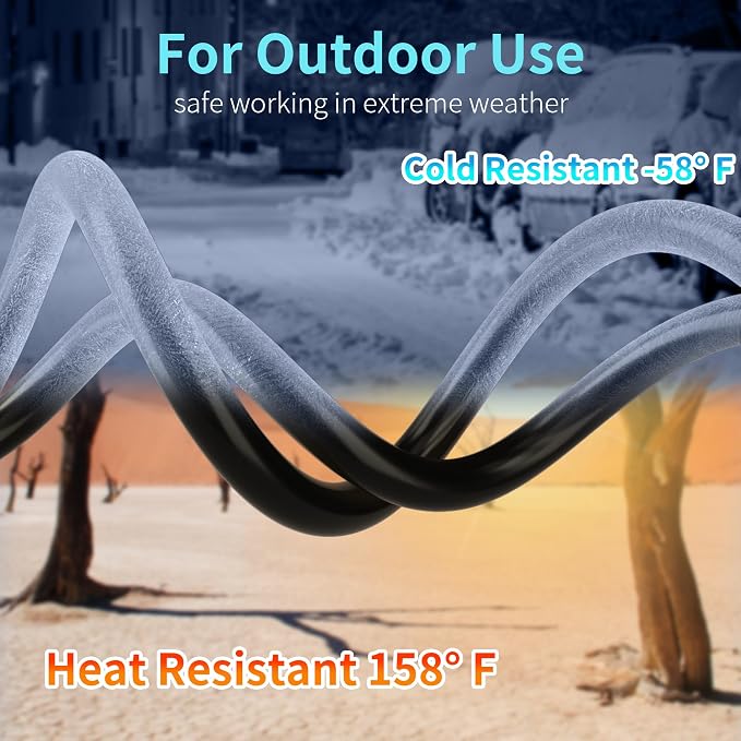 16/3 20 Ft 3 Outlet Extension Cord Outdoor Waterproof, 3 Prong Electrical Cord - Image 6