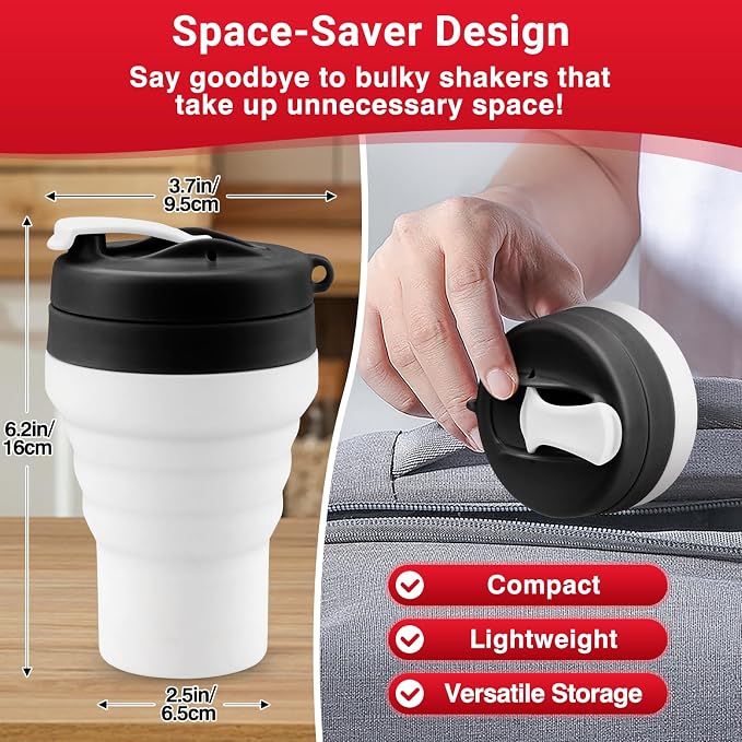 Protein Shaker Bottle Collapsible - Image 2