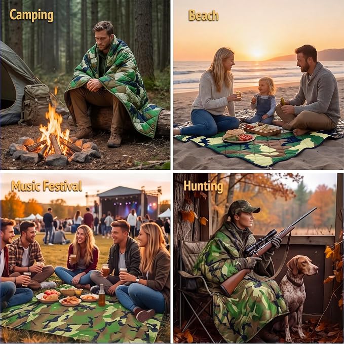 Insulated Camping Blanket | Military Poncho Liner - Image 7