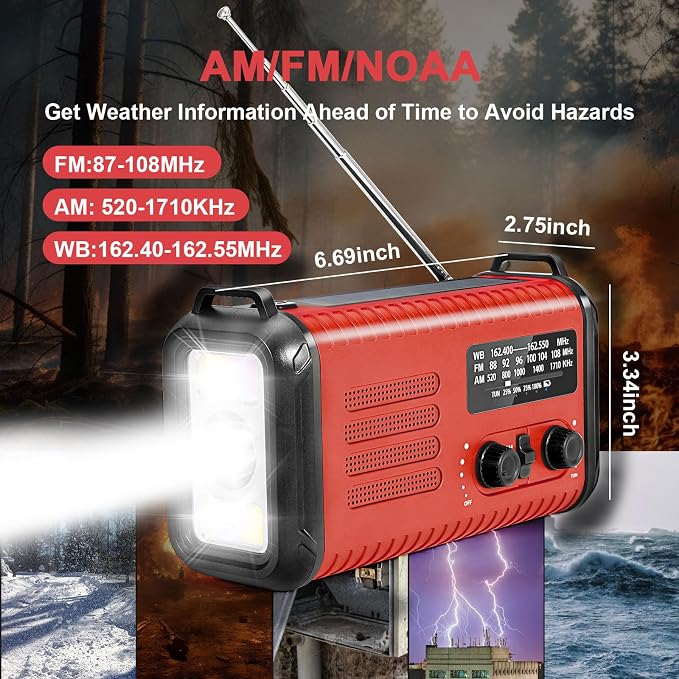 Emergency Hand Crank Solar Radio 20000mAh - Image 5