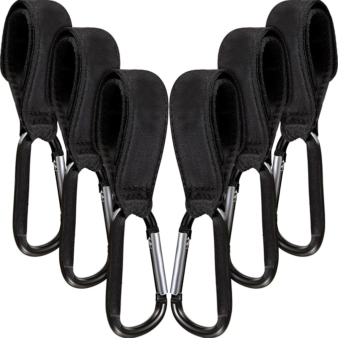 6 Pack Baby Stroller Hooks for Hanging Diaper Bags Pram Clips for Bags by Tuanse