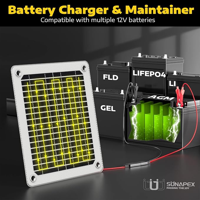 SUNAPEX 12V 5 Watt Solar Trickle Charger Maintainer - Image 5