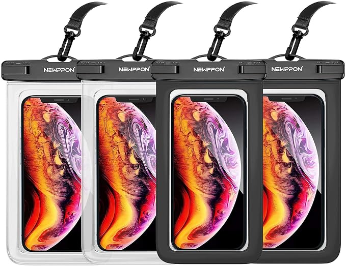 Waterproof Cell Phone Pouch : 4 Pack Float Clear Cell Holder Protector by Newppon
