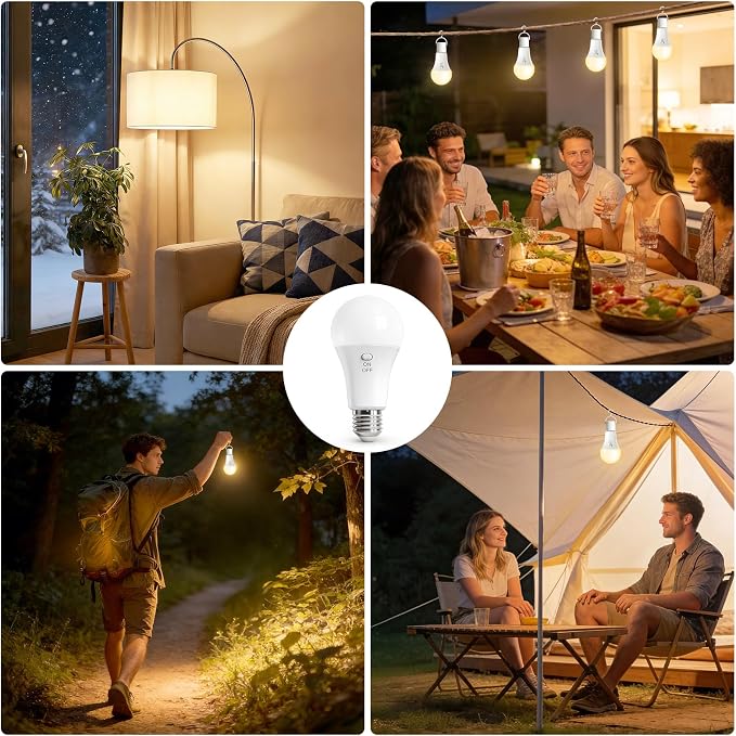 Kimjo 4 Pack Rechargeable Light Bulbs - Image 9