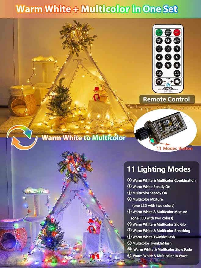 1000 LED 330 FT Color Changing Christmas Lights - Image 2