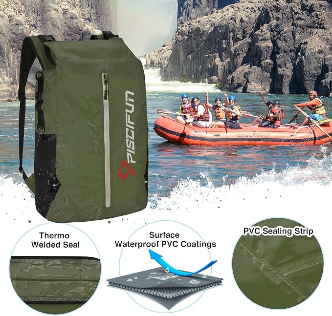 Piscifun Dry Bag Waterproof, Lightweight Dry Backpack Roll-Top Sealed - Image 4