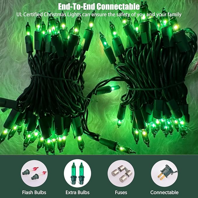 HISHINY Green String Lights 100 Count Mini St. Patrick's Day Decorations Lights - Image 4