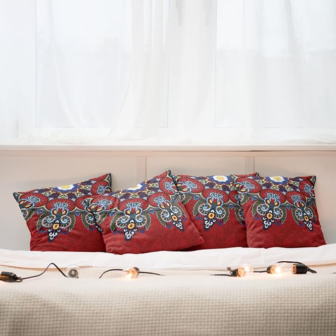 Ambesonne Mandala Throw Pillow Cushion Case Pack of 4, Color Jumble of Lace - Image 6