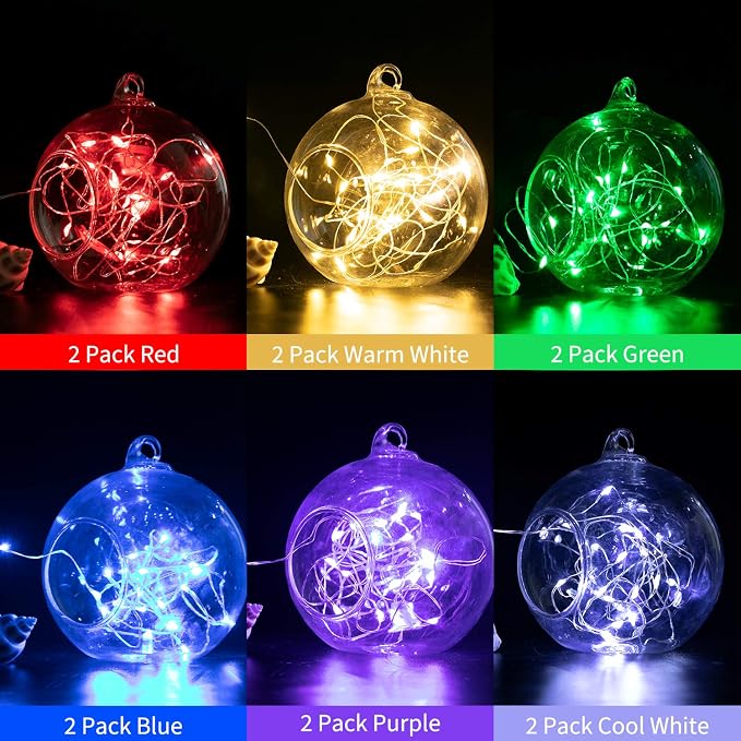 Brightown 12 Pack Multi Color Led Fairy Lights Battery Operated String Lights - Image 2