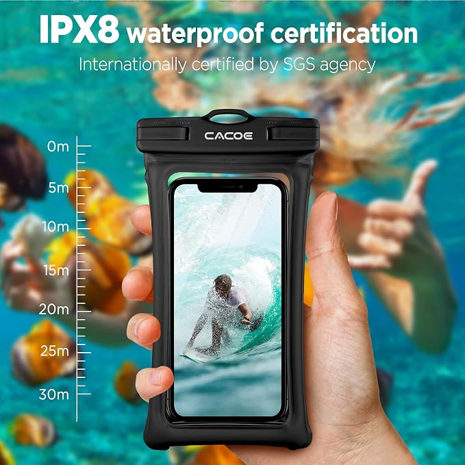 CACOE Floating Universal Waterproof Phone case 2 Pack-Up to 7.0", Phone Pouch - Image 6