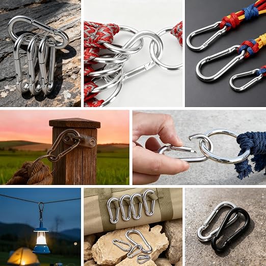 200Pack M5 Spring Snap Hooks Carabiner, 3/16" Heavy Duty Carabiner Clips Chain - Image 7