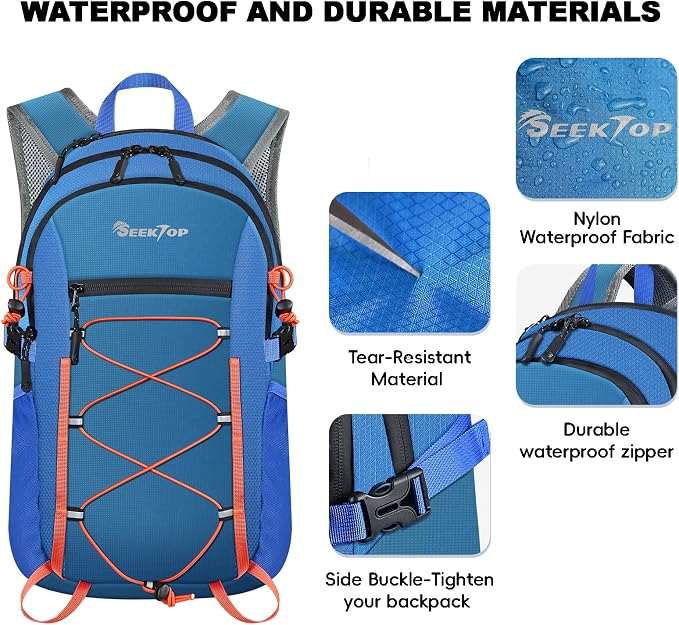 Seektop 20L Foldable Waterproof Hiking Backpack, Ultralight Small Lightweight - Image 2