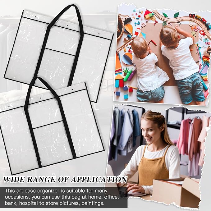 Windyun 2 Pack Large Poster Storage Bag 48" x 36" Bulletin Board Holder Art - Image 7
