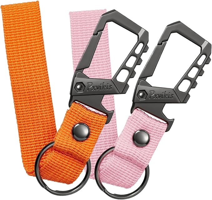 Metal heavy duty key chain carabiner clip bottle opener wrist lanyard ring car by Unknown