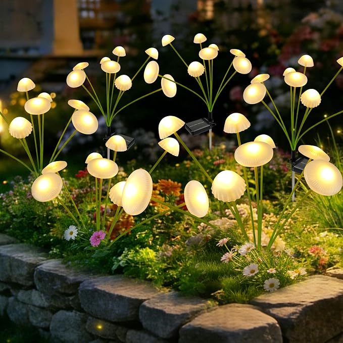 Solar Garden Lights Outdoor, Swaying Mushroom Lights Waterproof by Unknown