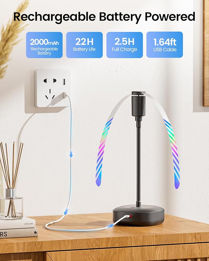 Edvision 4 Pack Food Table Fan, 2000mAh USB Powered Rechargeable Food Fan - Image 2