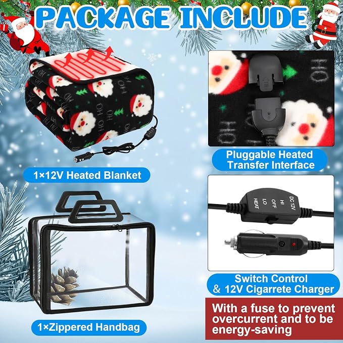 Riakrum 12V Car Heated Blanket for Cold - Image 3