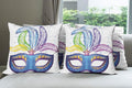 Ambesonne Mardi Gras Throw Pillow Cushion Case Pack of 4, Modern Accent by Ambesonne