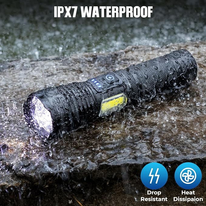 BERCOL Flashlight LED Rechargeable Flashlights High Lumens, 000 LM Super Bright - Image 7
