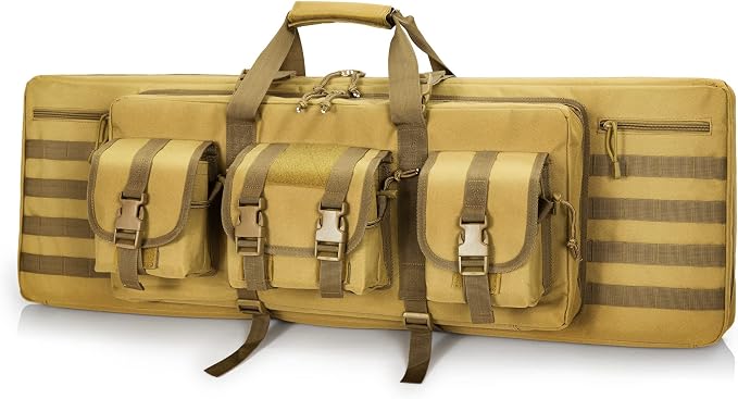 DULCE DOM 36 42 48 Inch Double Rifle Case, Tactical Soft Padded Backpack by DULCEDOM