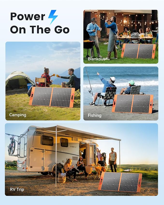 100W Portable Solar Panel for Power Station, 19.8V Foldable Solar Charger - Image 9