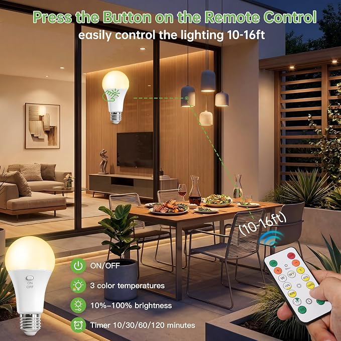 2 Pack Rechargeable Light Bulbs, Battery Operated Light Bulbs - Image 3