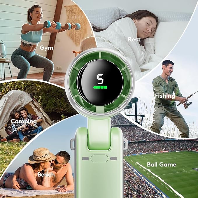 Portable Handheld Mini Fan, Foldable Powerful Winds Turbo Fan, 10000mAh Battery - Image 8