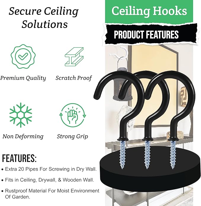 12 Pcs Ceiling Hooks for Hanging Plants - Image 7